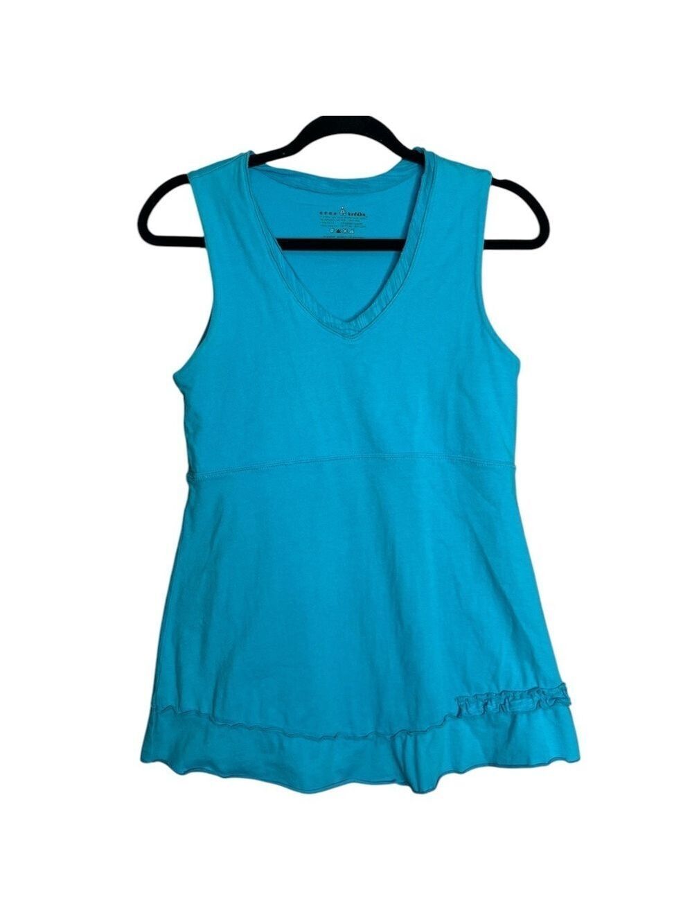 Neon Buddha Blue Sleeveless V-Neck Tunic Top, size S